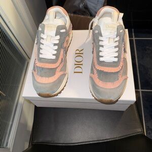 Dior Pink and Gray Casual Sneakers